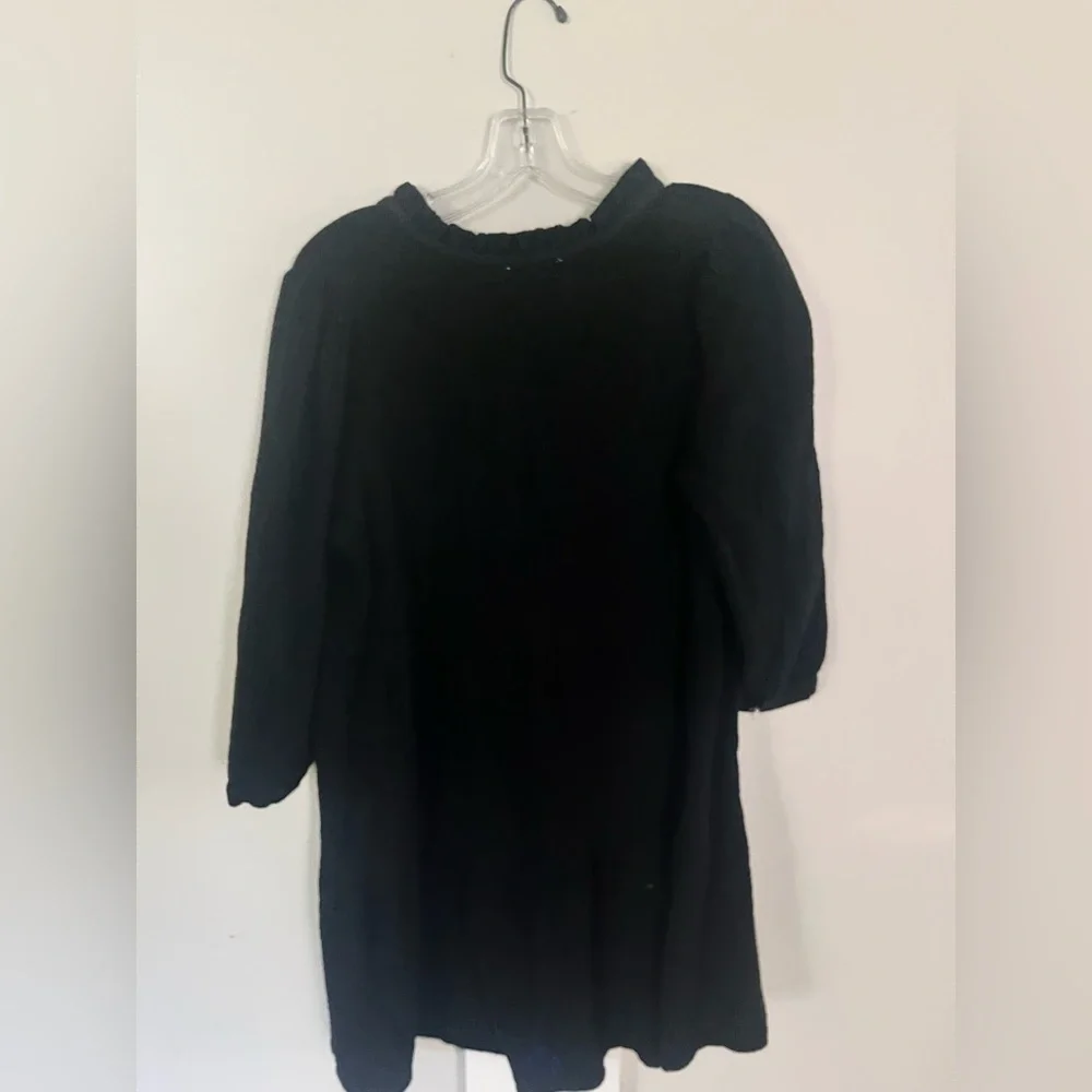 Olivaceous 100% Cotton Black Long-Sleeve Peasant Tunic Dress - Picture 2 of 5